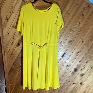 Bright yellow eloquii dresss